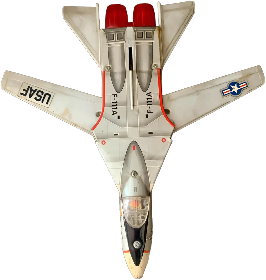 Avión De Lámina Y Plástico Japón Vintage Gris Plata