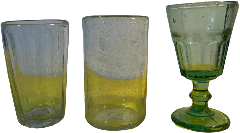 Vasos Copa Vidrio Poblano 3 Verde