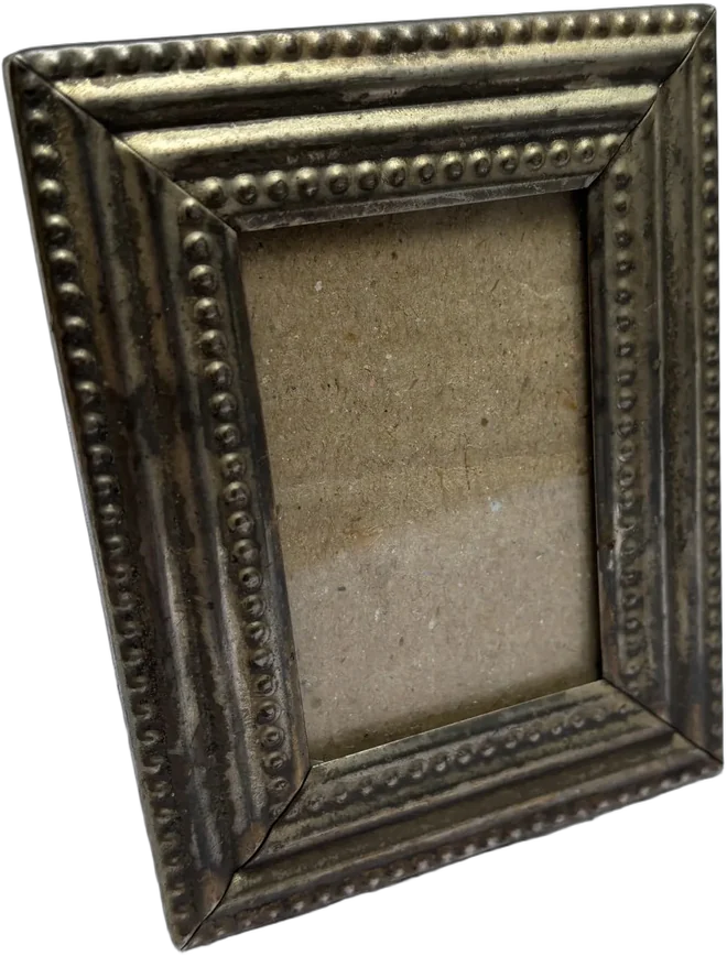Vintage Portaretrato Metal Chico 11x8 Cm Dorado Vintage
