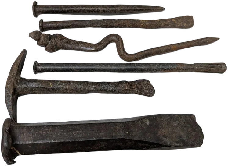 Antiguo Lote De Herramientas De Forja Y Herrería Tradicional — imagen 1
