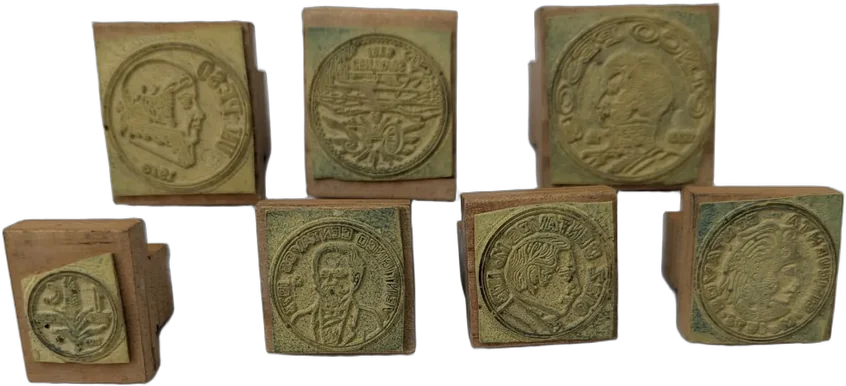 Antiguo Lote De Clichés Imprenta Monedas Mexicanas Siglo Xx