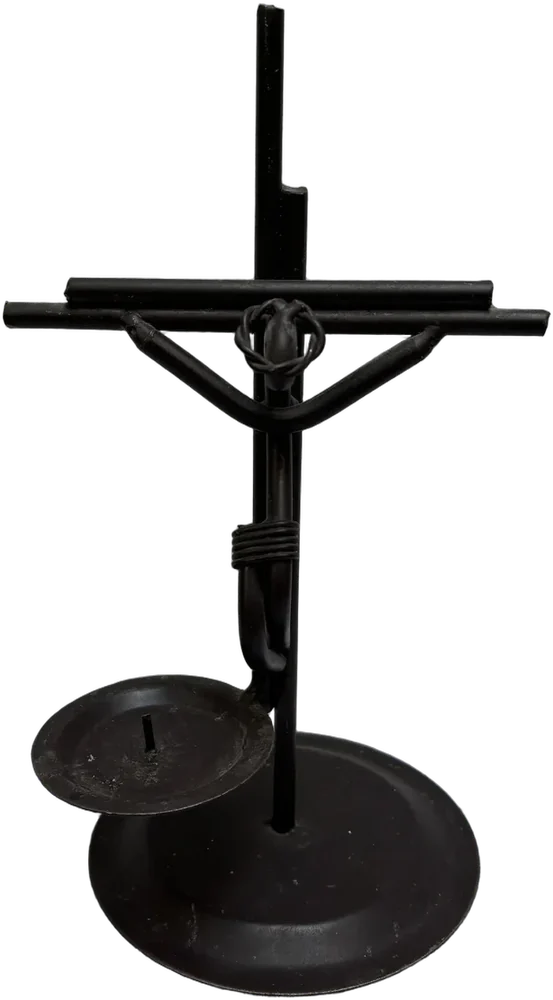 Vintage Figura De Cristo En Herrería Negro