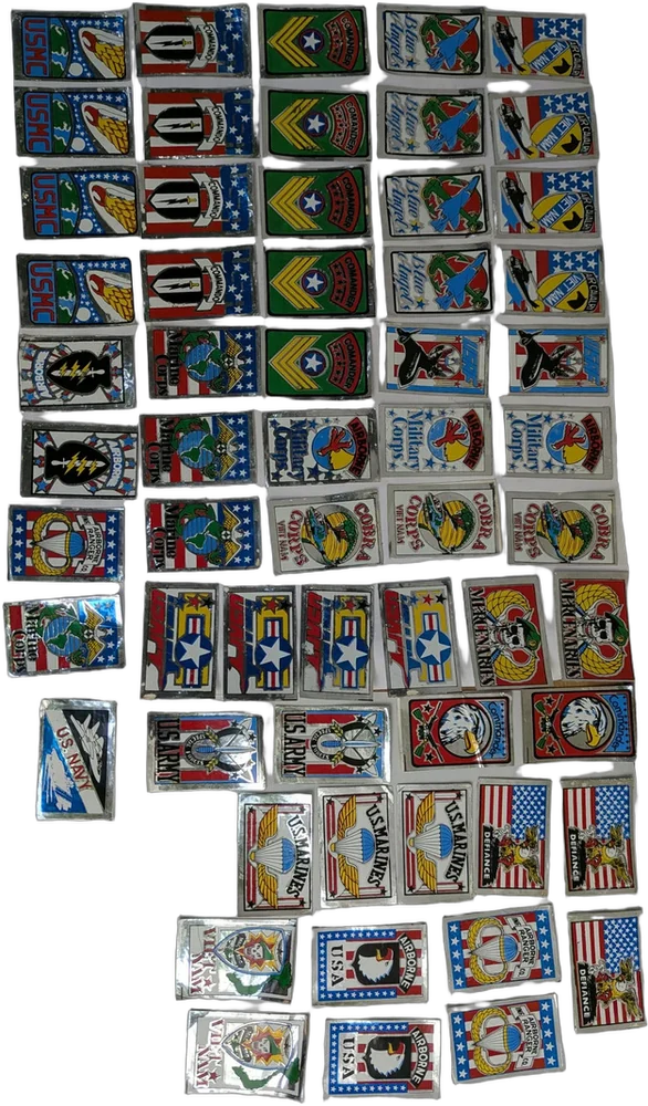 Vintage Calcomanías Prismáticas Militares Coleccionables