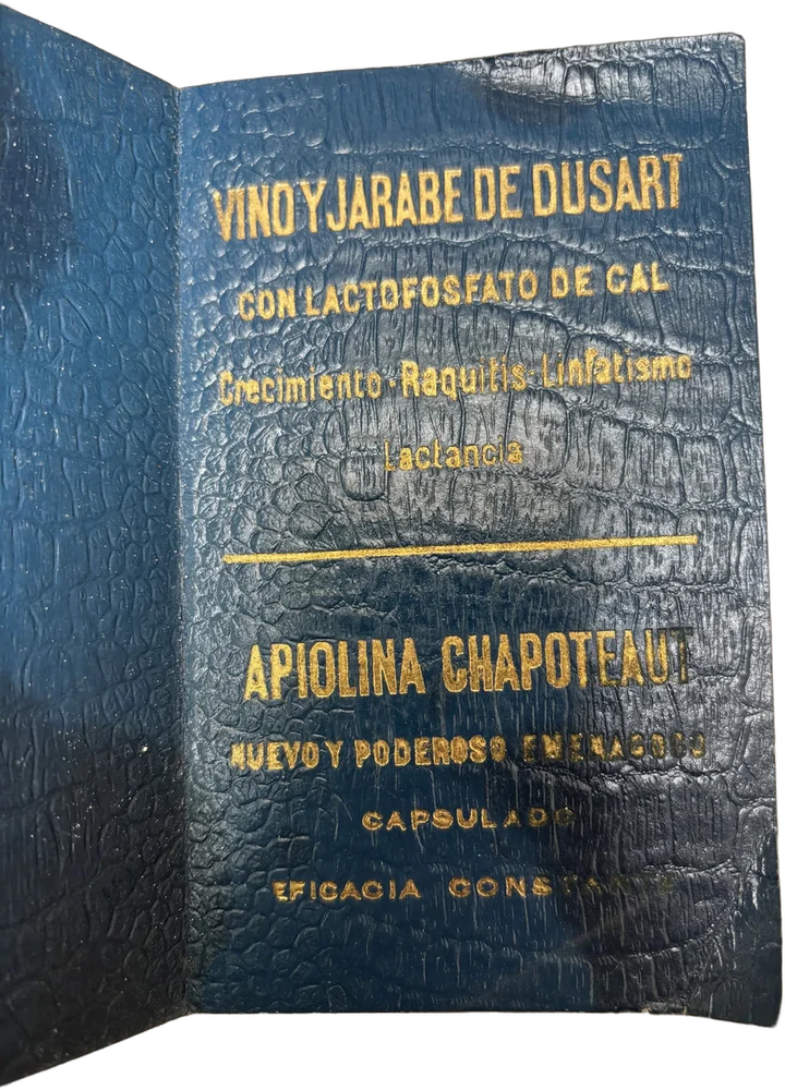 Antigua Agenda Cartera Médica De La Casa Vial 1908 Azul Marino Lisa 1908