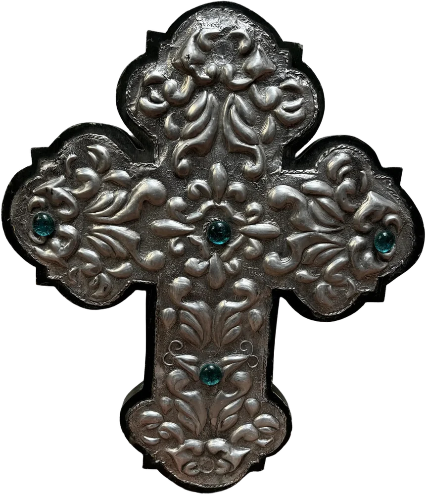 Cruz De Madera Para Colgar Arte Repujado