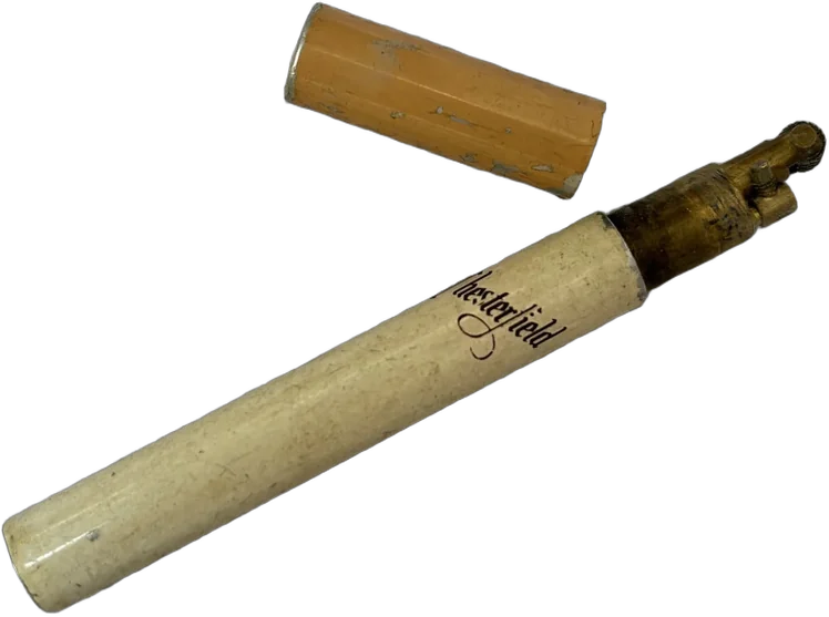 Antiguo Mechero De Mesa Metálico Chestefield — imagen 1