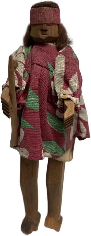 Antiguo Muñeco Tarahumara Hecho A Mano