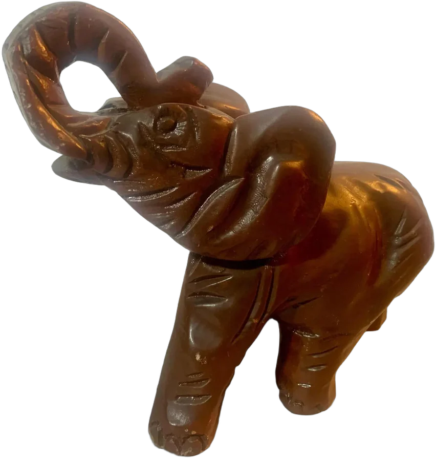 Antigua Figura De Madera Elefante, Decoración Vintage