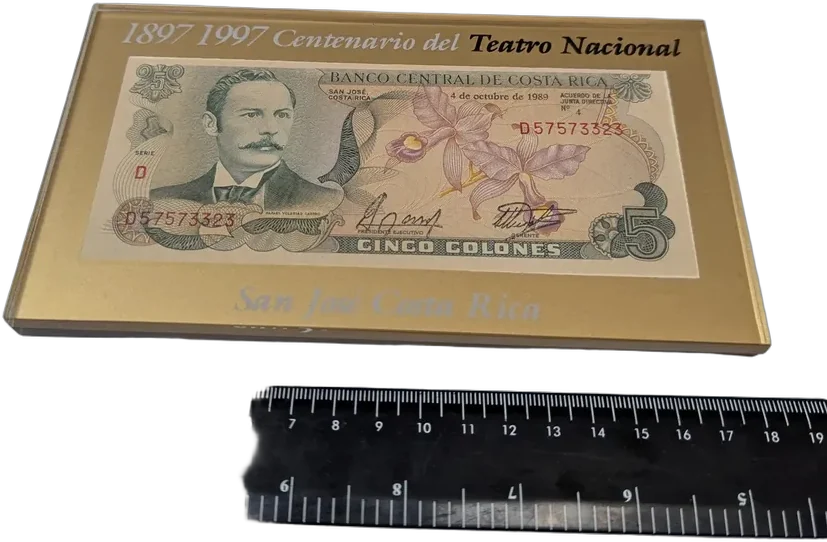 Antigua Billete Conmemorativo De Costa Rica 1897