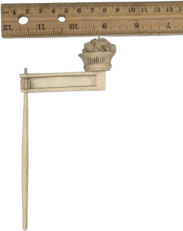 Antiguo Alfiletero De Costura Victoriano Hueso Caqui