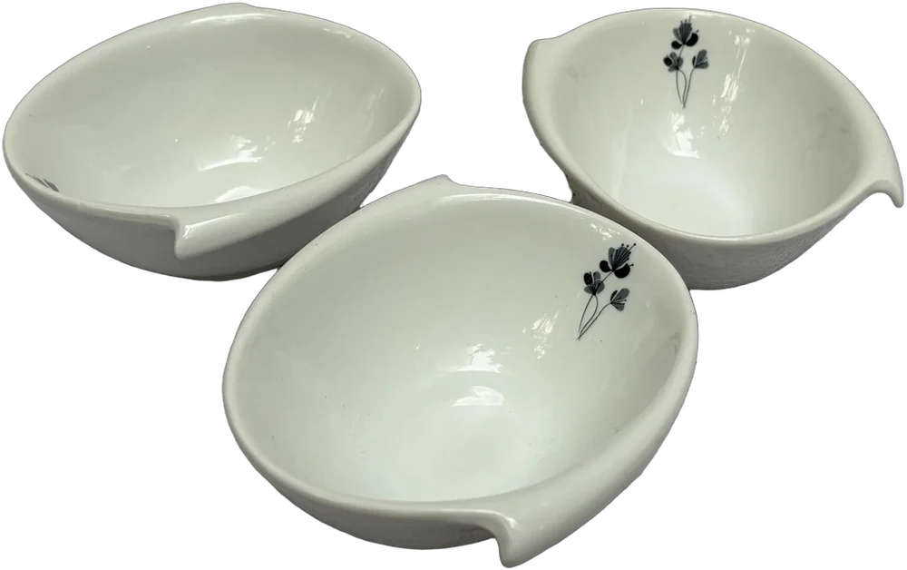 Salseras Porcelana Crown Baccara Minimalistas Blanco
