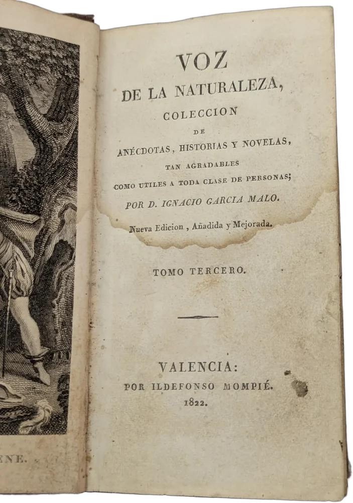 Antiguo Libro Voz De La Naturaleza Tomo Tercero 1822
