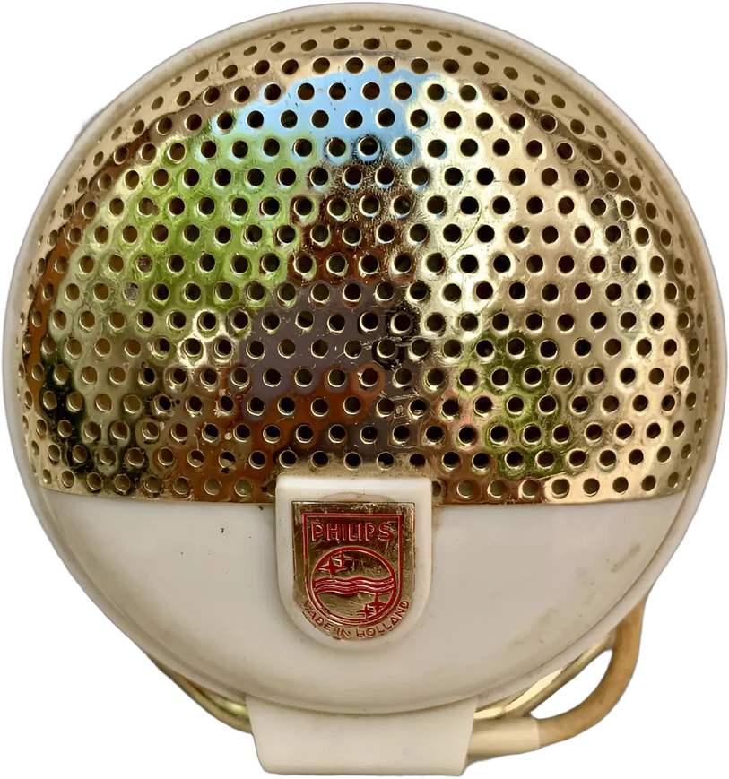 Vintage Micrófono Philips 50s Coleccionable Blanco