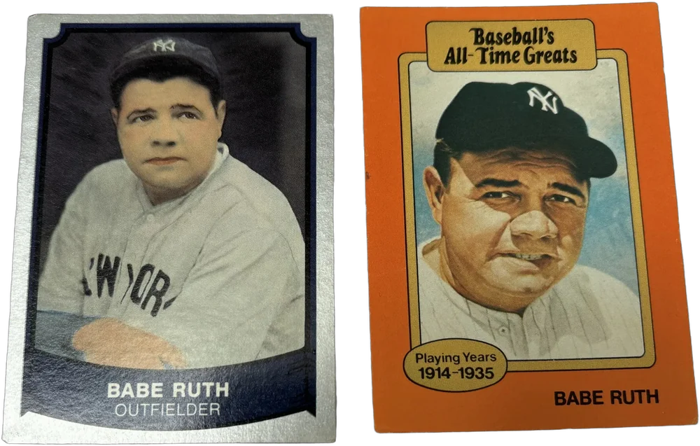 Tarjetas Coleccionables De Beisbol Babe Ruth (dos)