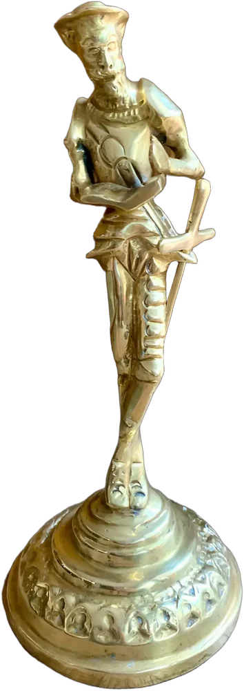 Antigua Figura De Bronce Del Quijote Dorado