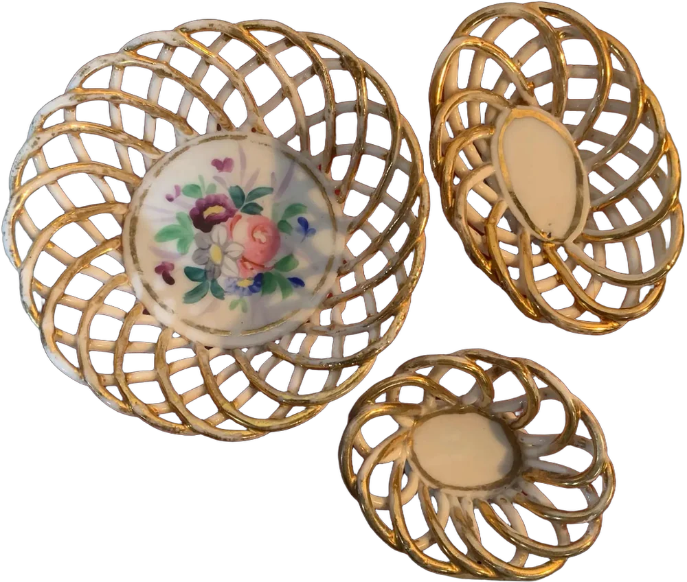 Vintage Canastitas De Porcelana