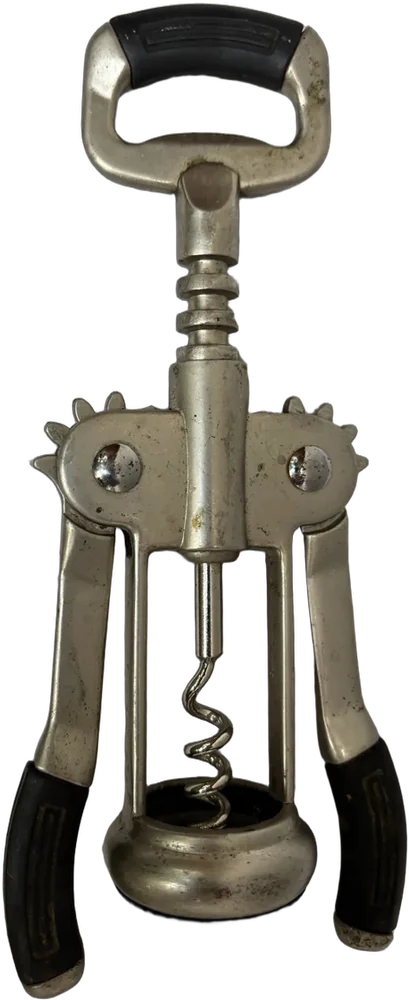 Vintage Sacacorchos Coleccionable Acero Refrorzado Plateado