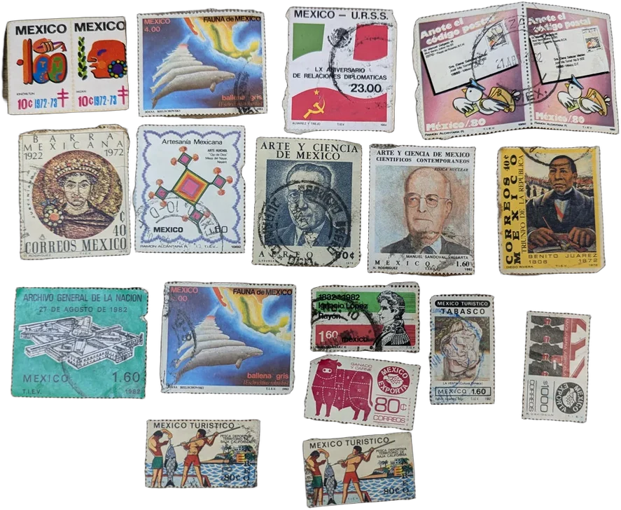 Antiguo Lote Timbres Postales De México Década 1970 Y 1980