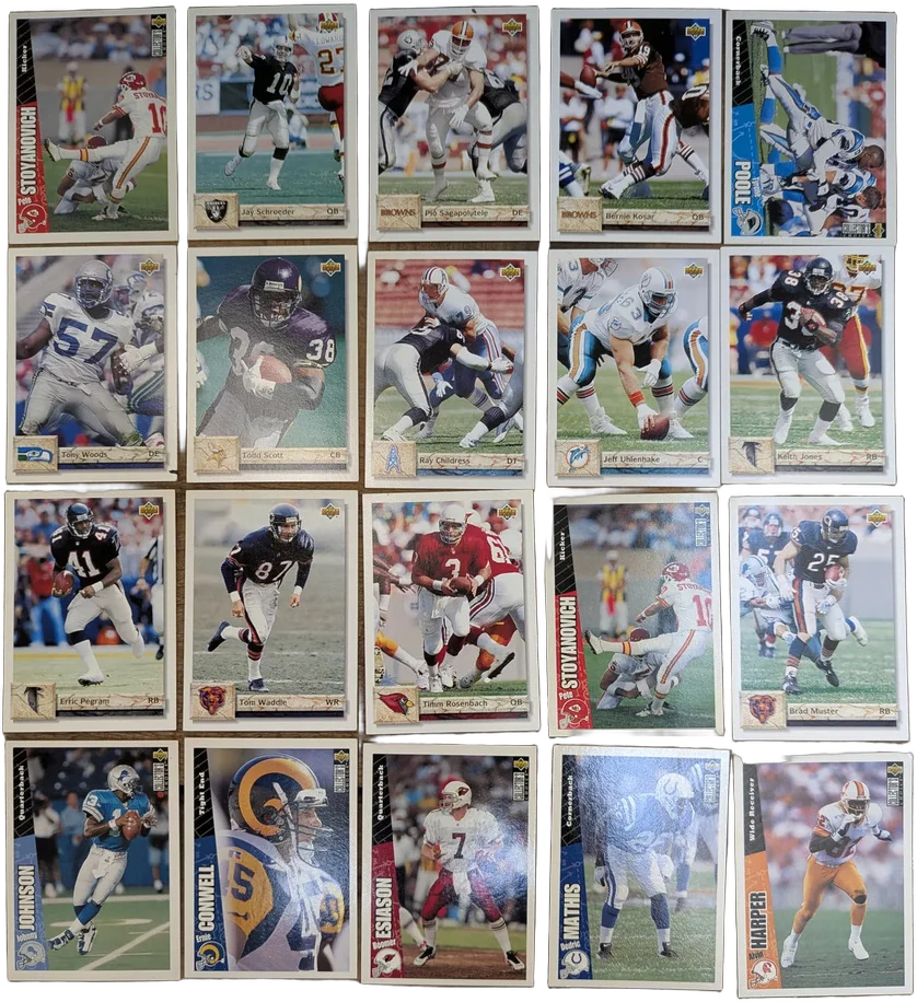 Vintage 20 Tarjetas De La Nfl Upper Deck 90 S