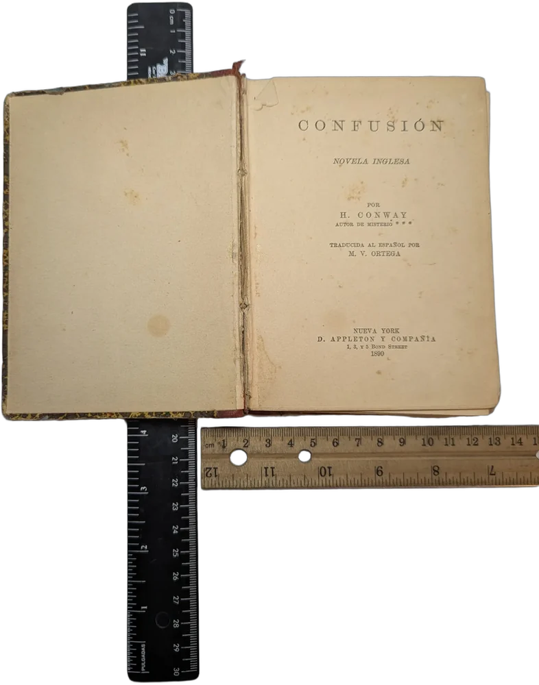Antiguo Libro Confusión Novela Inglesa H. Conway 1890