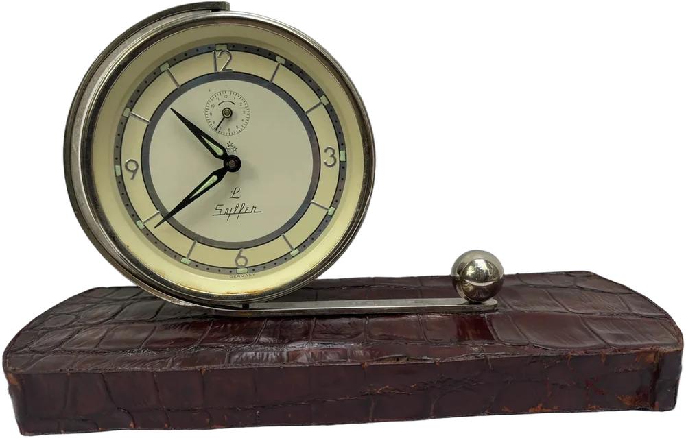 Vintage Reloj Despertador De Mesa Snilfer Germany Blanco