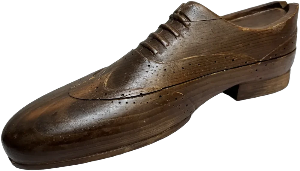 Antiguo Adorno Molde De Zapato De Madera Bistonianl Marrón Claro