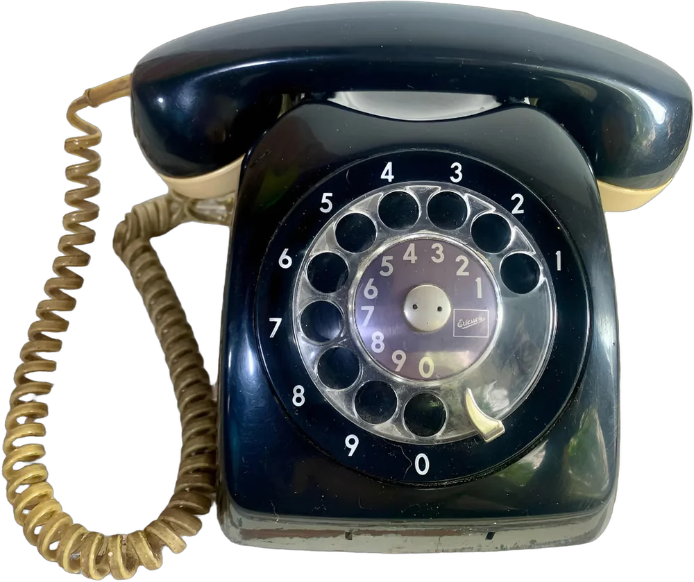 Vintage Teléfono Negro Y Crema Ericsson México Negro