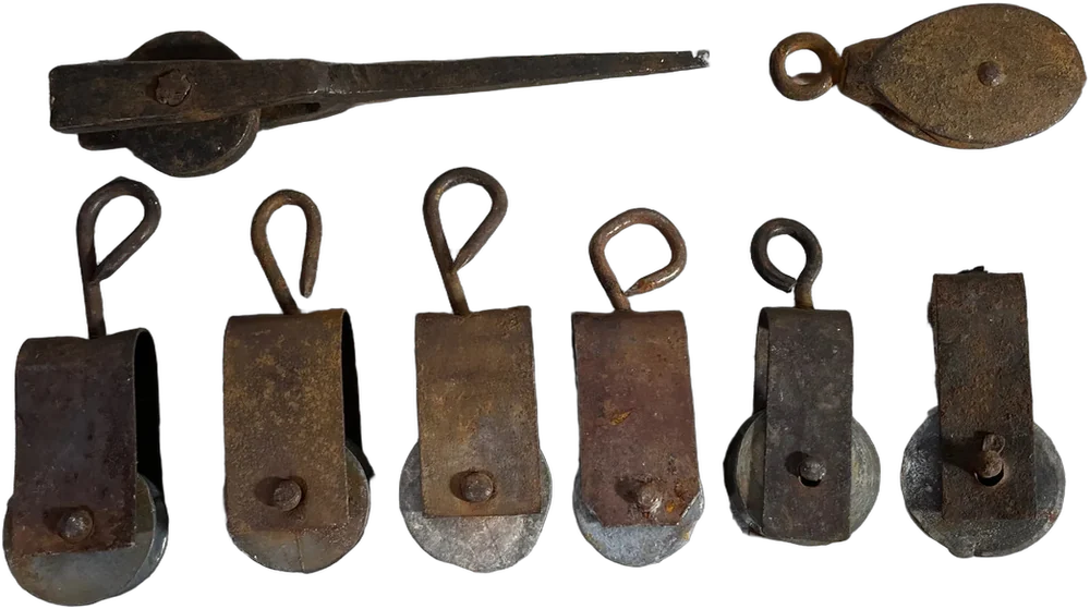 Lote Pequeñas Poleas Antiguas