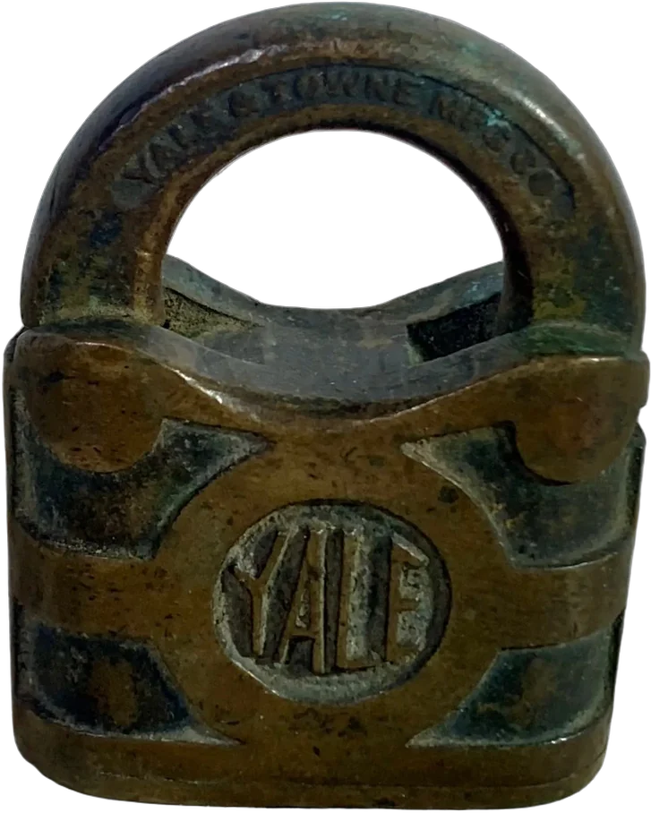 Antiguo Candado Yale Bronce Dorado