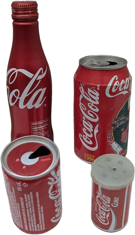 Vintage Lote Coleccionismo De Refrescos Coca-cola 4 Piezas Roja