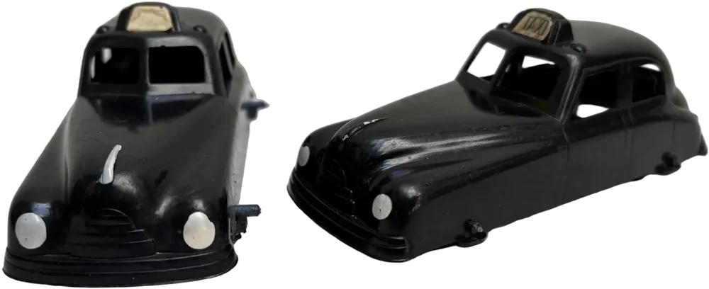 Antiguo Carro A Escala Taxi Budgie Plástico Ideal Usa 50s Negro