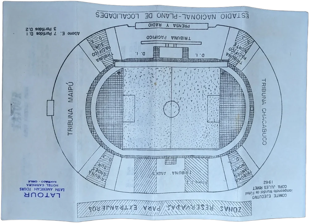 Folleto Original Latour Mundial Chile 1962 Estadio Nacional
