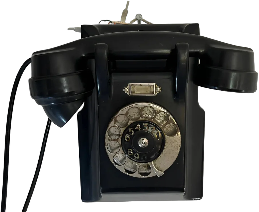 Teléfono Antiguo De Pared Negro