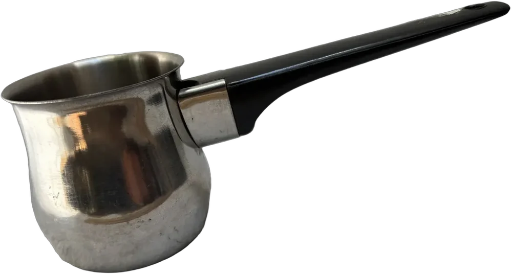 Vintage Cafetera Turca Acero Inoxidable Kofe Plateado