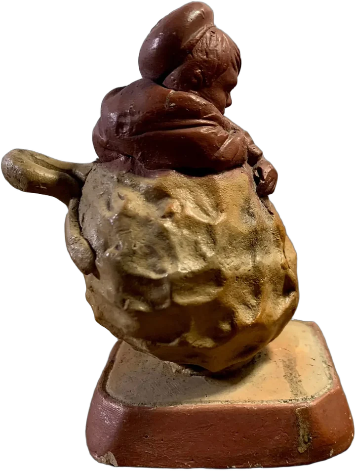 Antigua Cerámica Niño En Bellota Terracota
