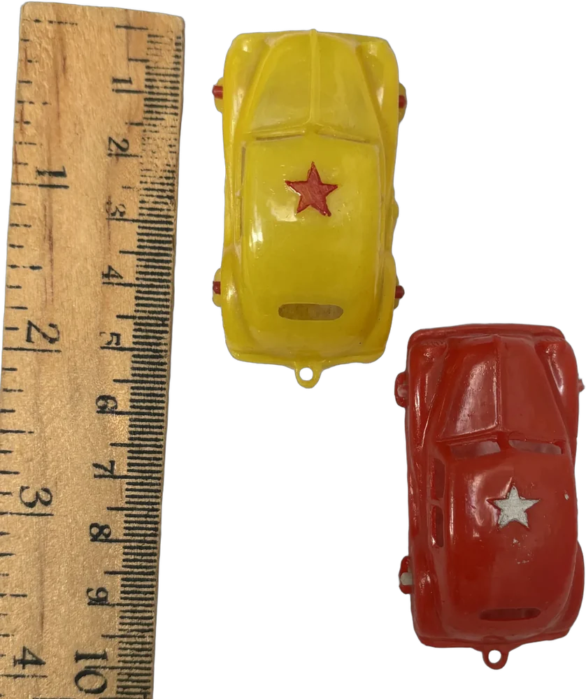Antiguos Cochecitos De Plástico Duro Chevrolet Rojo-amarillo