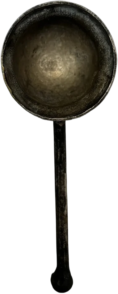 Antigua Cucharita De Cazo Bronce Plateada S. Xix