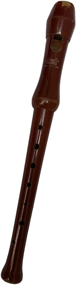 Antigua Flauta Dulce De Madera Schneider Germany Naranja Oscuro — imagen 1