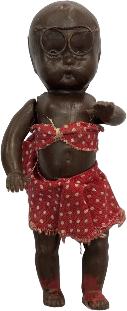 Vintage Muñequita Bebé Negrita Celuloide 60s