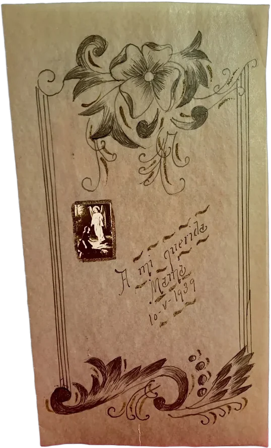 Invitación Antigua Escrita A Mano 1939 Crema — imagen 1