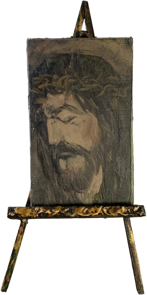 Rostro De Jesús Crucificado Óleo Dival