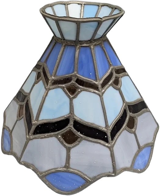 Lámpara Colgante Estilo Tiffany Vitral Cristal Mosaico Azul
