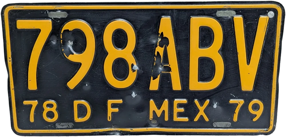 Placa Antigua Distrito Federal Df Mex 1978 1979 De Colección