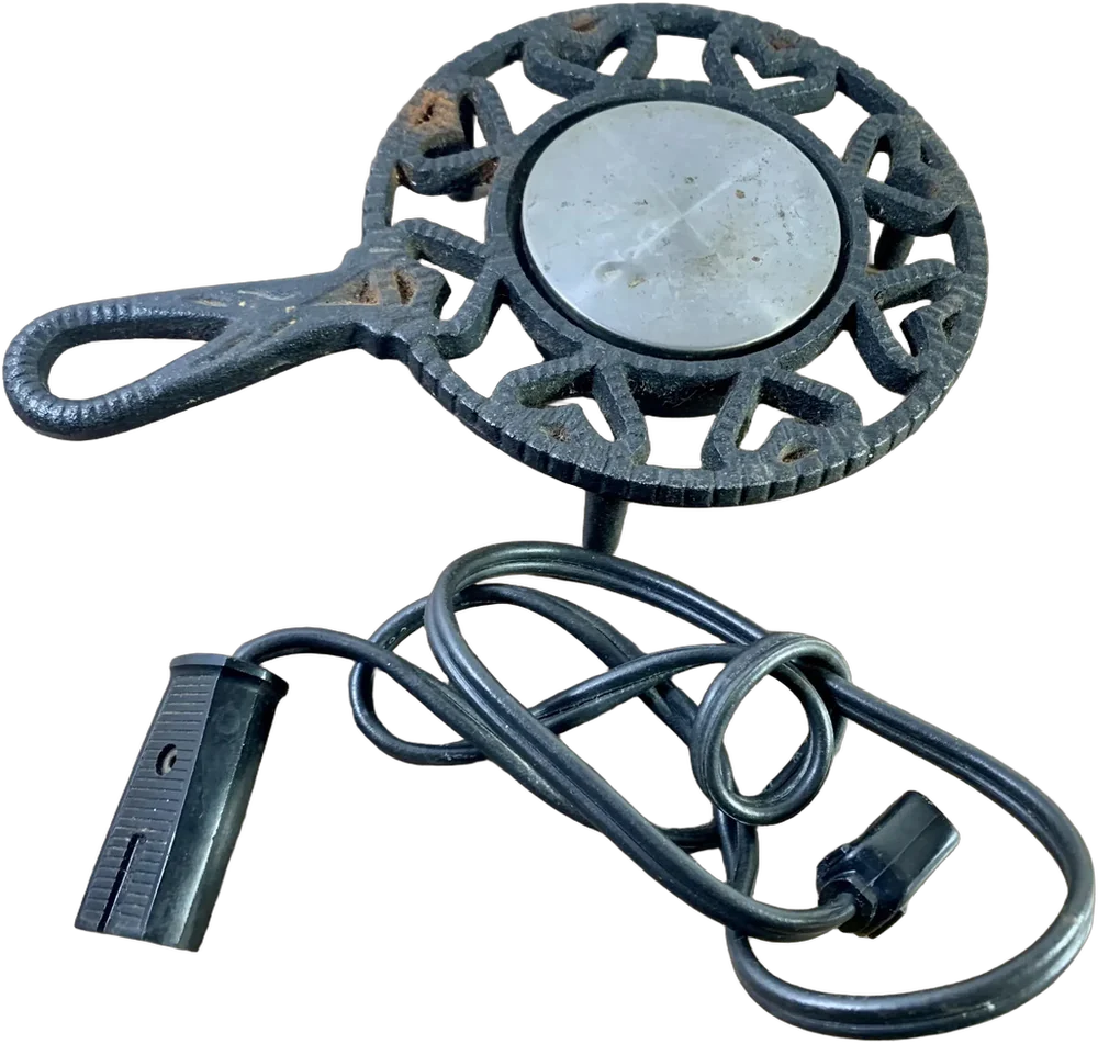 Vintage Calentador Eléctrico De Alimentos Hierro Negro
