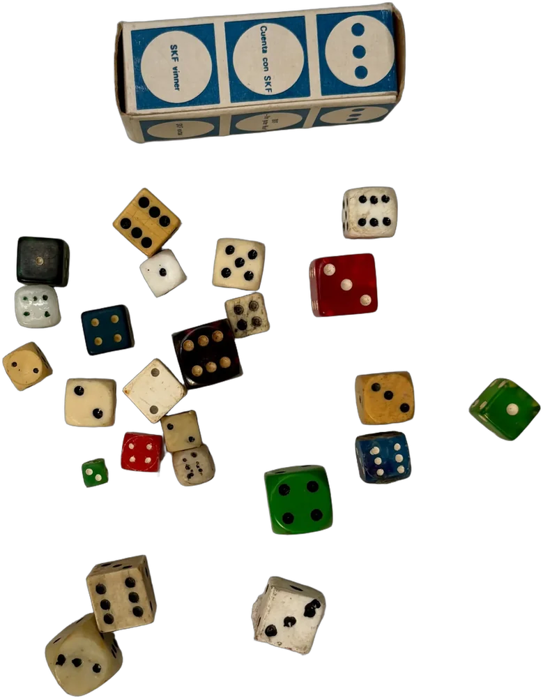 Lote Dados Antiguos Vintage Blanco