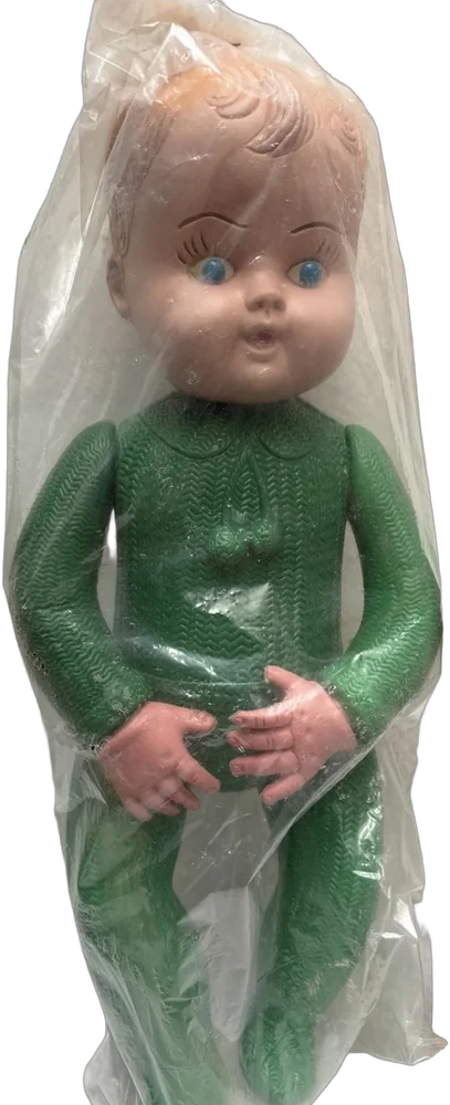 Vintage Juguete Bebé De Plástico Inflado 70s