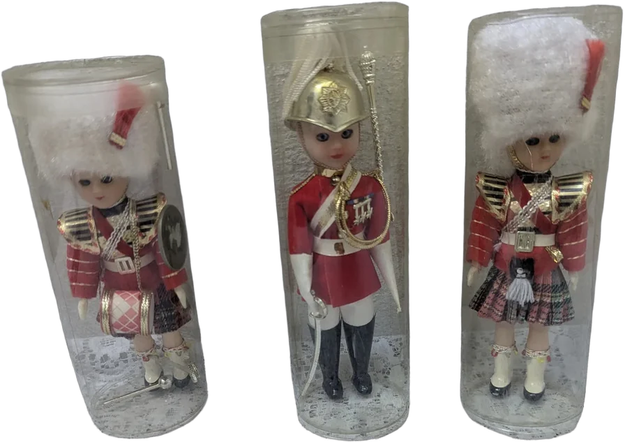 Set 3 Muñecos Vintage Guardia Real Británica En Tubo