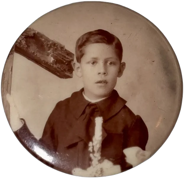 Foto Botón Antiguo Niño Sepia Niño