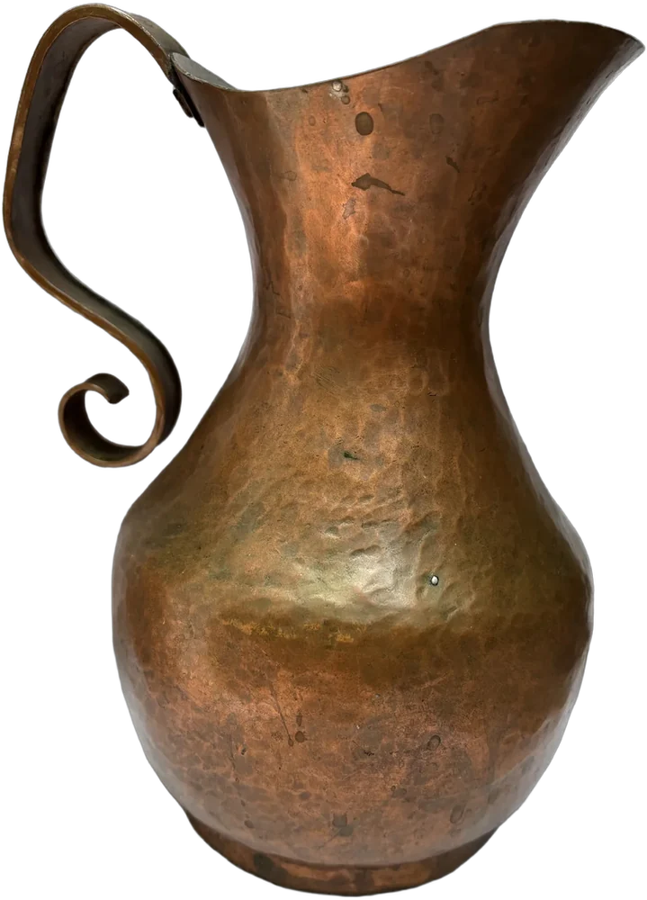 Antigua Jarra Cobre Martillado A Mano 1.5 L Dorado Oscuro