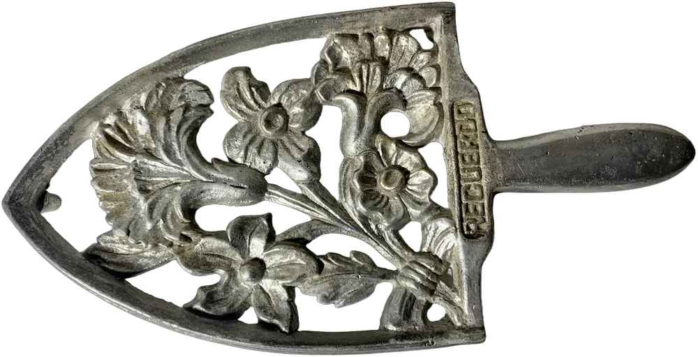 Vintage Porta Plancha Flores Aluminio